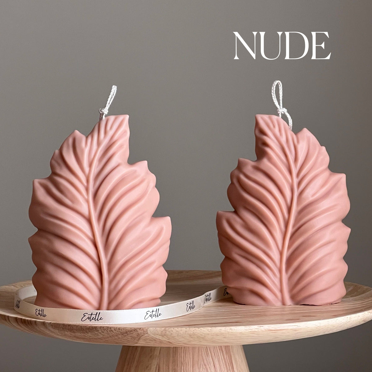Handmade Leaf Pillar Soy Candle | Home Decor-2