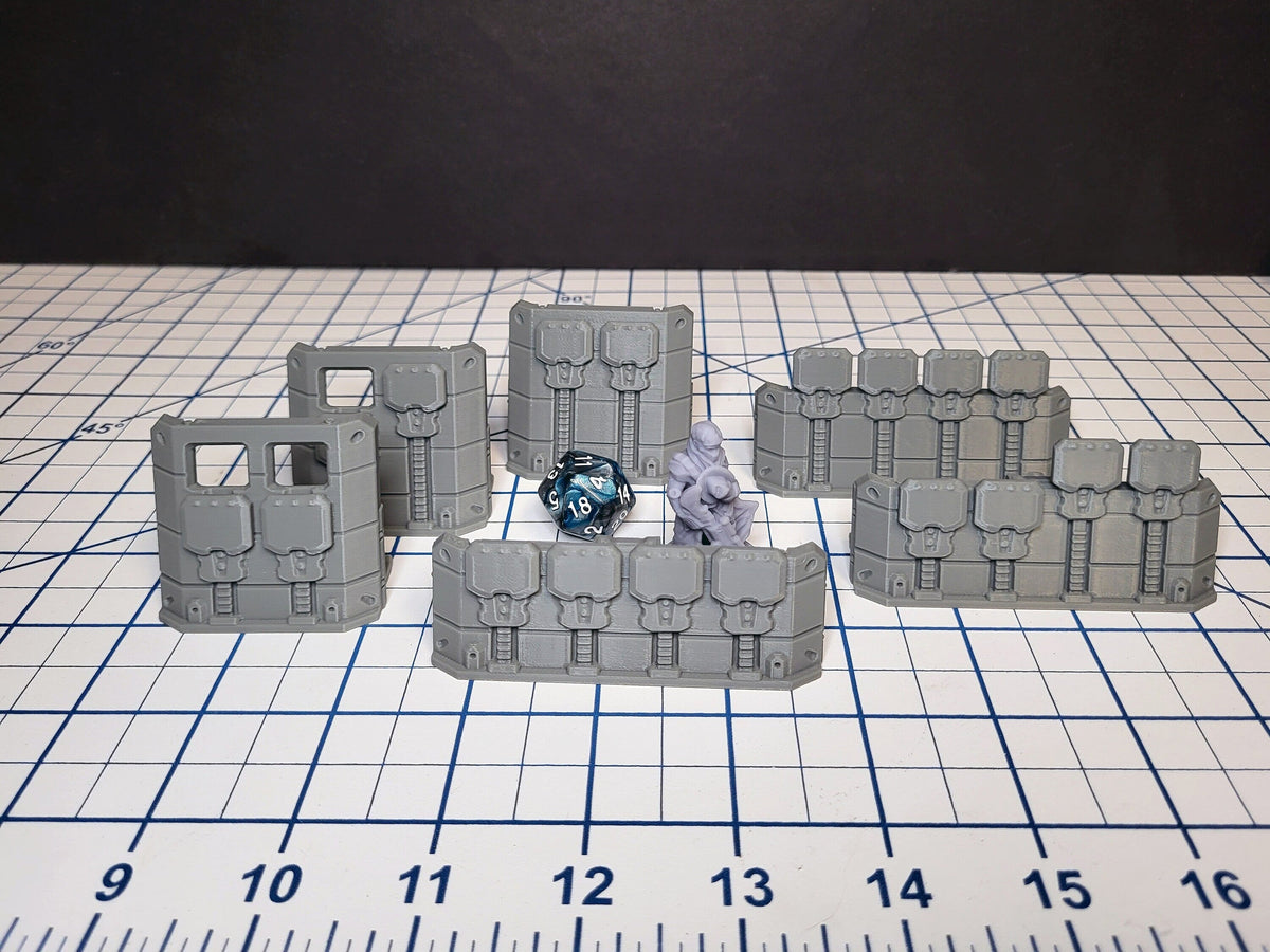 Quick Deploy Barricades - Sci-fi Scenery - by EC3D, Infinity, Legion, Scifi, Cyberpunk, Starfinder, cover, wargaming, futuristic terrain