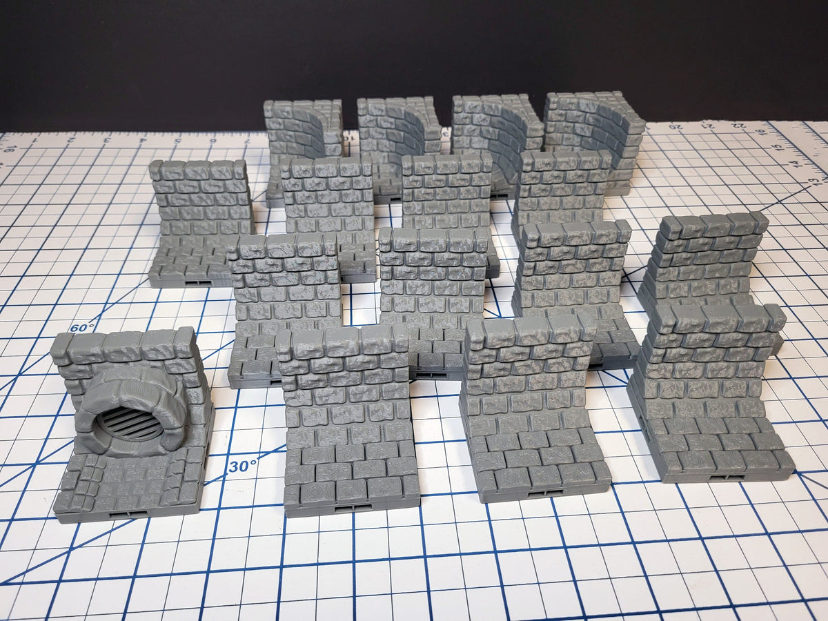 MAGNETIC Dungeon Tiles Sewer Starter Set - A complete set for your sewer encounter! | Dungeons And Dragons, D&D, Pathfinder, Dragonlock, DnD-2
