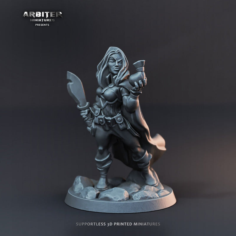 DnD Miniature Party Set 2 - 28mm Adventuring Group - Warlock | Rogue | Fighter Cleric/Paladin | Cleric | Barbarian | Pathfinder-7