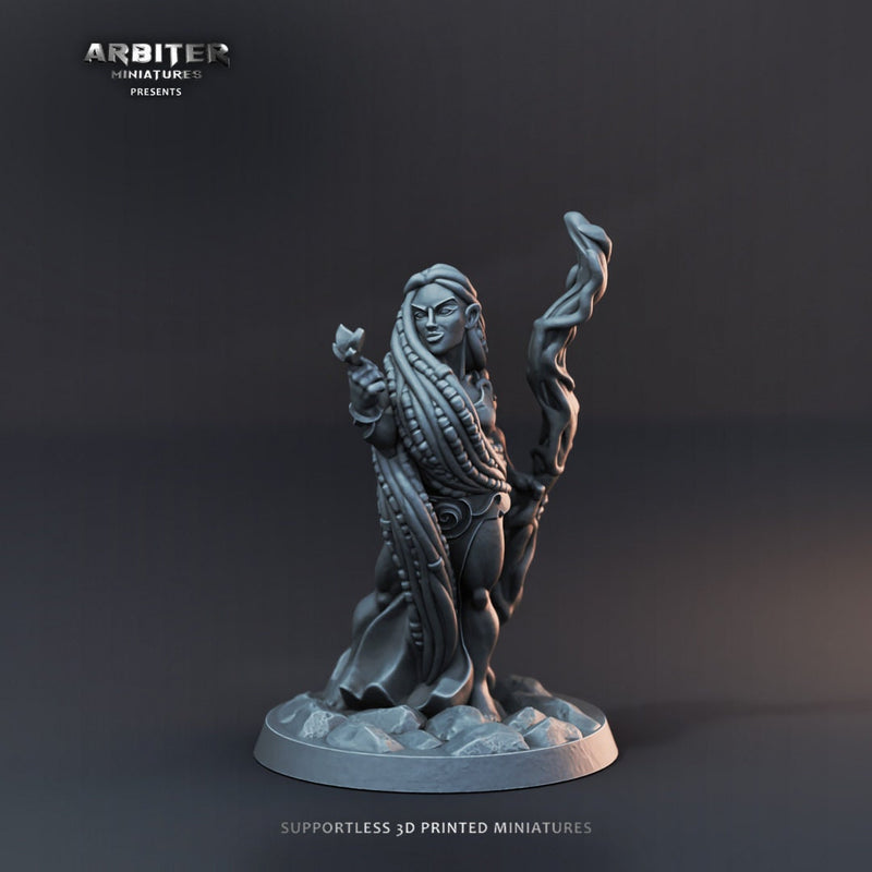 DnD Miniature Party Set 6 - 28mm Adventuring Group - Sorceress | Bard | Druid | Ranger | Barbarian | Pathfinder 2E | DnD 5E-4