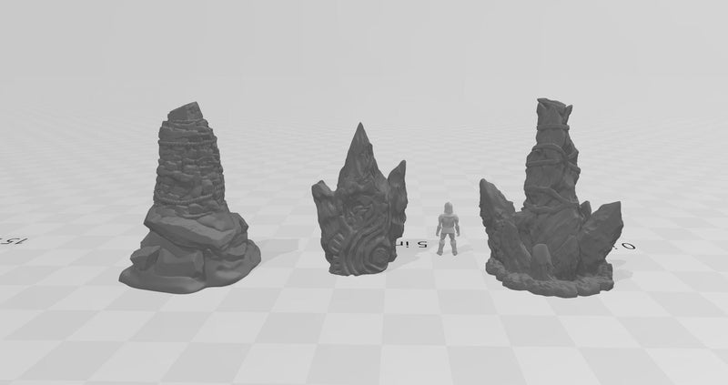 Icy Totems and Rocky Cairn - DND & Wargaming Terrain - EC3D Wilds of Wintertide, Snow, Arctic, Cold, scatter scenery, Pathfinder 2E, Fantasy-5