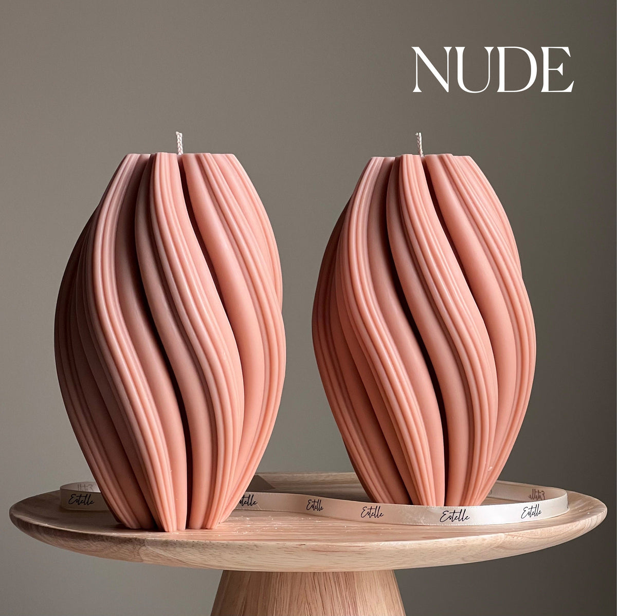 Tall Swirl Soy Wax Candle | Modern Home Decor-2