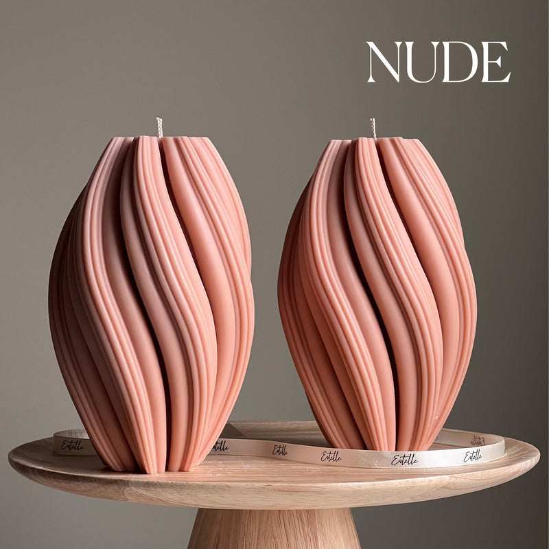 Tall Swirl Soy Wax Candle | Modern Home Decor-2