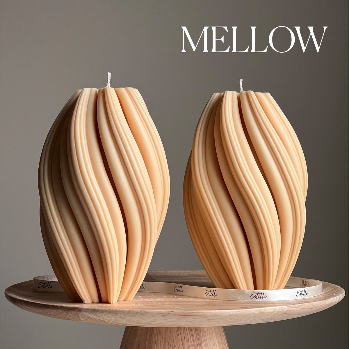 Tall Swirl Soy Wax Candle | Modern Home Decor-4