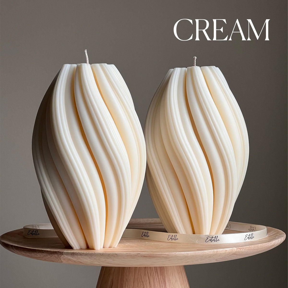 Tall Swirl Soy Wax Candle | Modern Home Decor-3