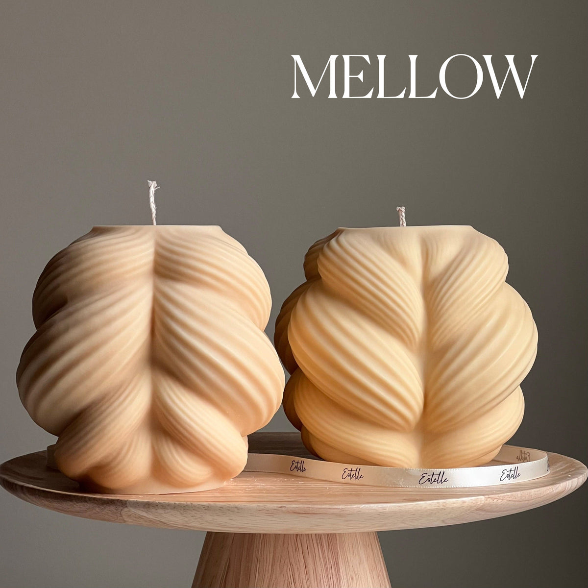 Huge Swirl Knot Candle: Unscented Soy Wax Pillar, Home Decor-4