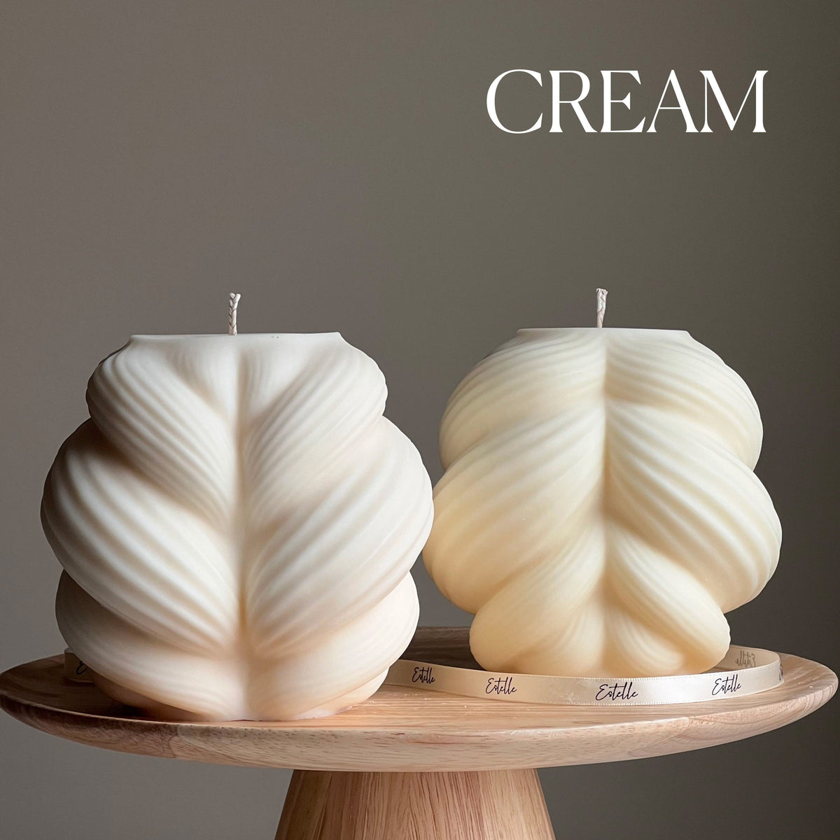 Huge Swirl Knot Candle: Unscented Soy Wax Pillar, Home Decor-3