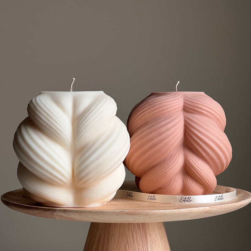 Huge Swirl Knot Candle: Unscented Soy Wax Pillar, Home Decor-1