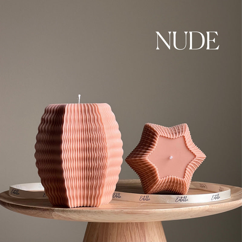 Handmade Ribbed Hexagon Candle: Geometric Home Decor-2