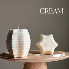 Handmade Ribbed Hexagon Candle: Geometric Home Decor-3