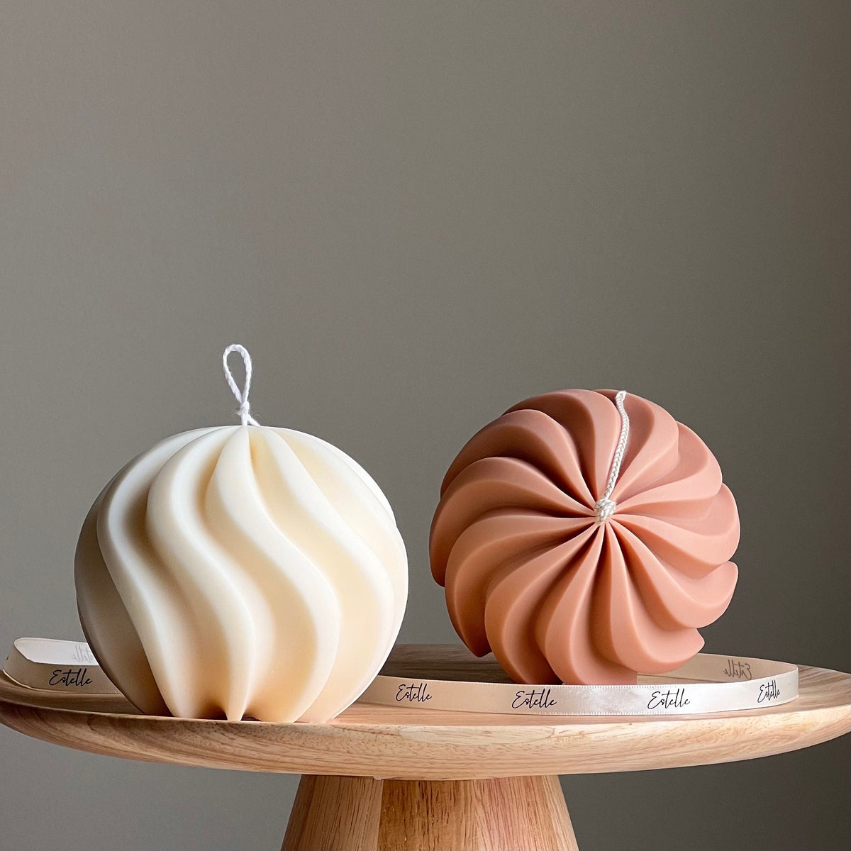Handmade Swirl Ball Candle | Trendy Home Decor-1