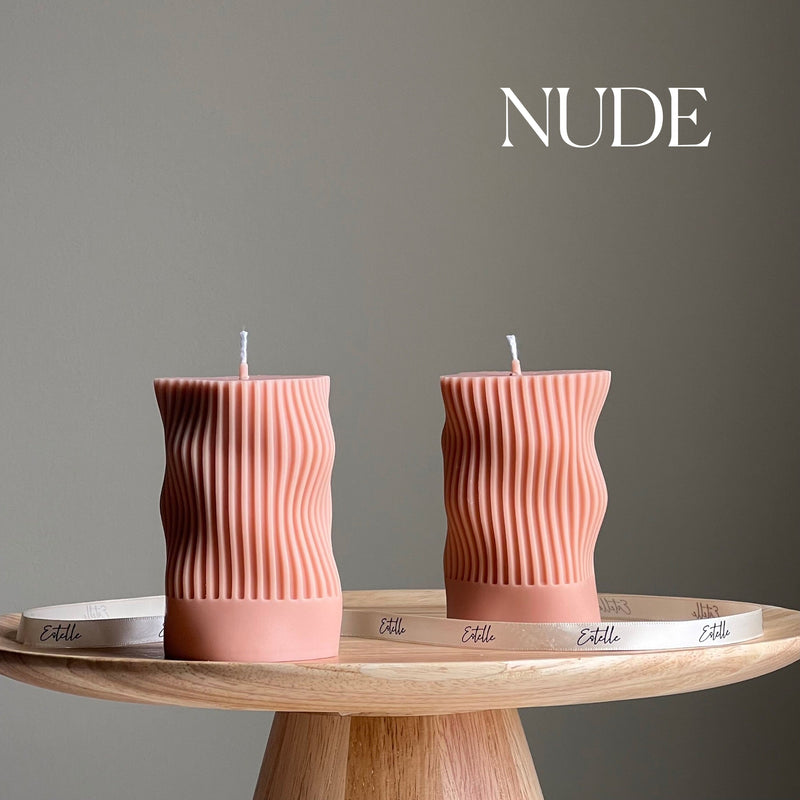 Handmade Ribbed Soy Candle | Wave Column, Decor-2