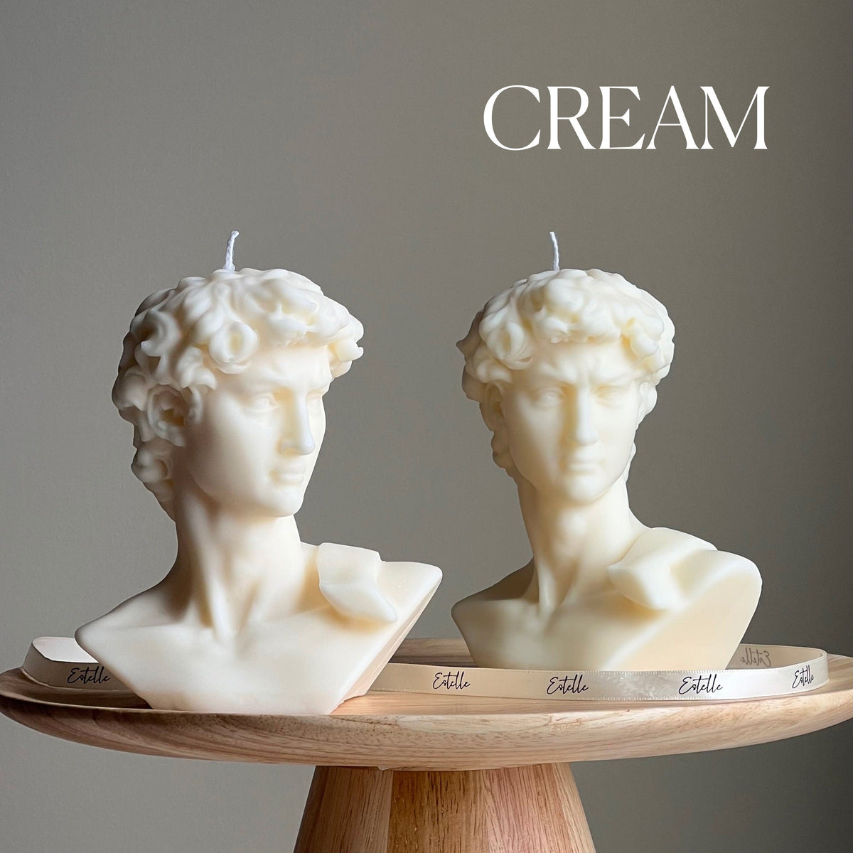 Michelangelo's David Head Candle | Soy Wax Bust Statue Candle-3