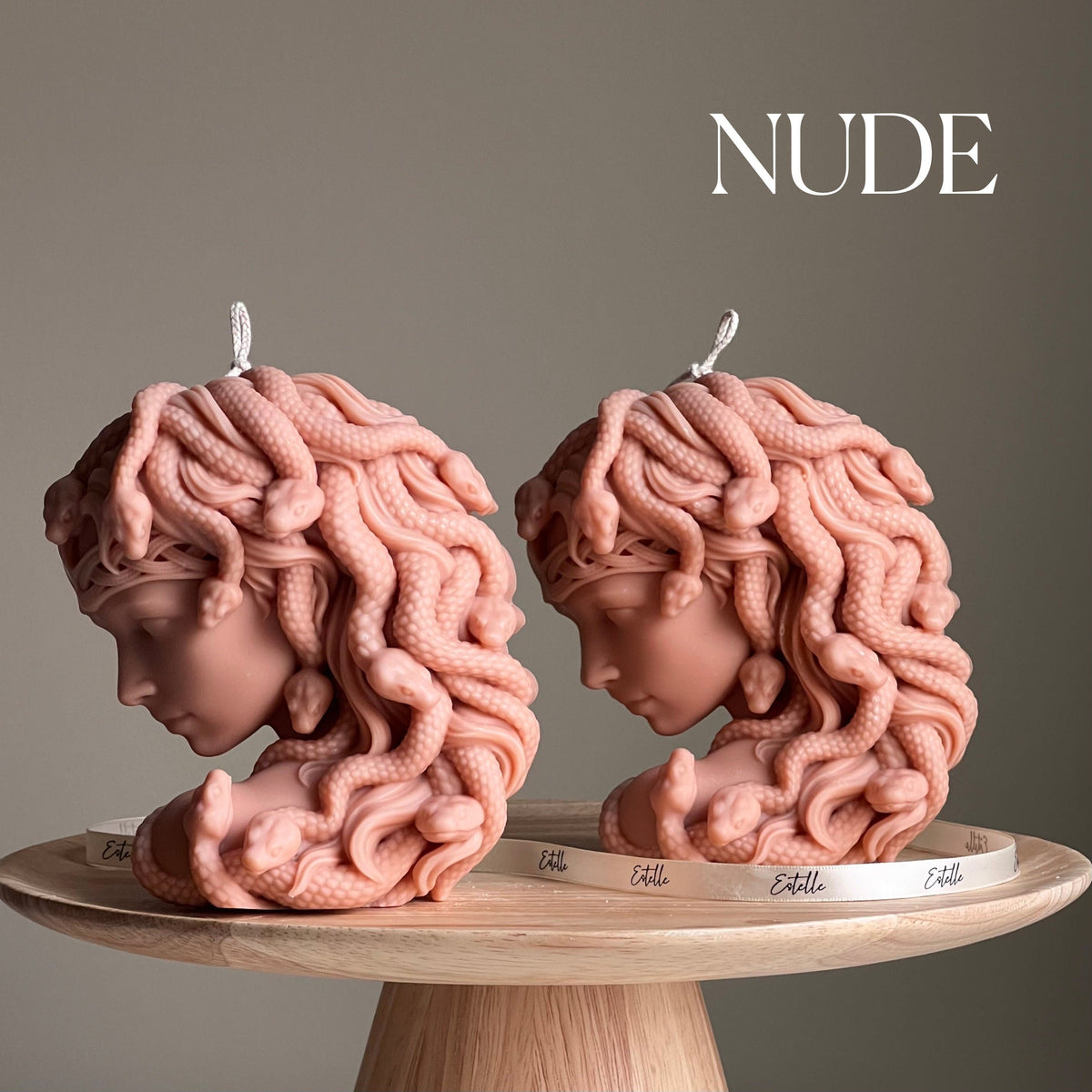 Medusa Soy Wax Candle: Sculptural Woman Head Statue Candle-4