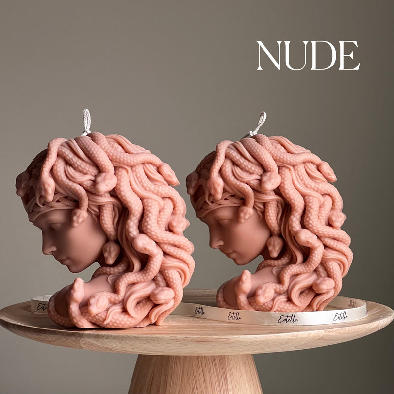 Medusa Soy Wax Candle: Sculptural Woman Head Statue Candle-4