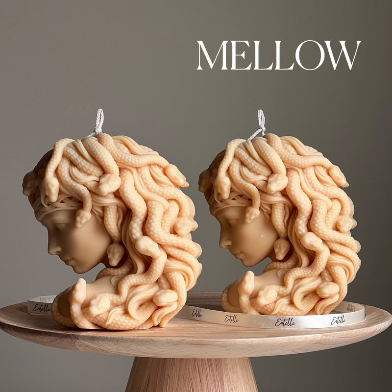 Medusa Soy Wax Candle: Sculptural Woman Head Statue Candle-6