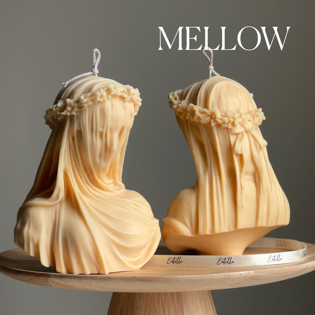 Veiled Lady Soy Wax Candle | Woman Bust Statue Candle-4