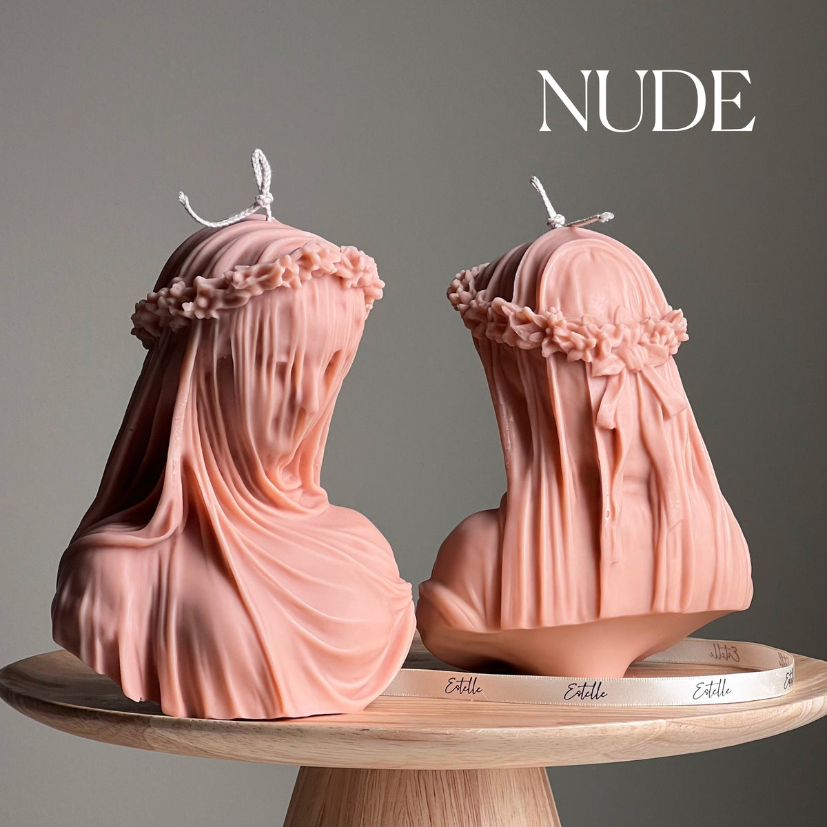 Veiled Lady Soy Wax Candle | Woman Bust Statue Candle-2