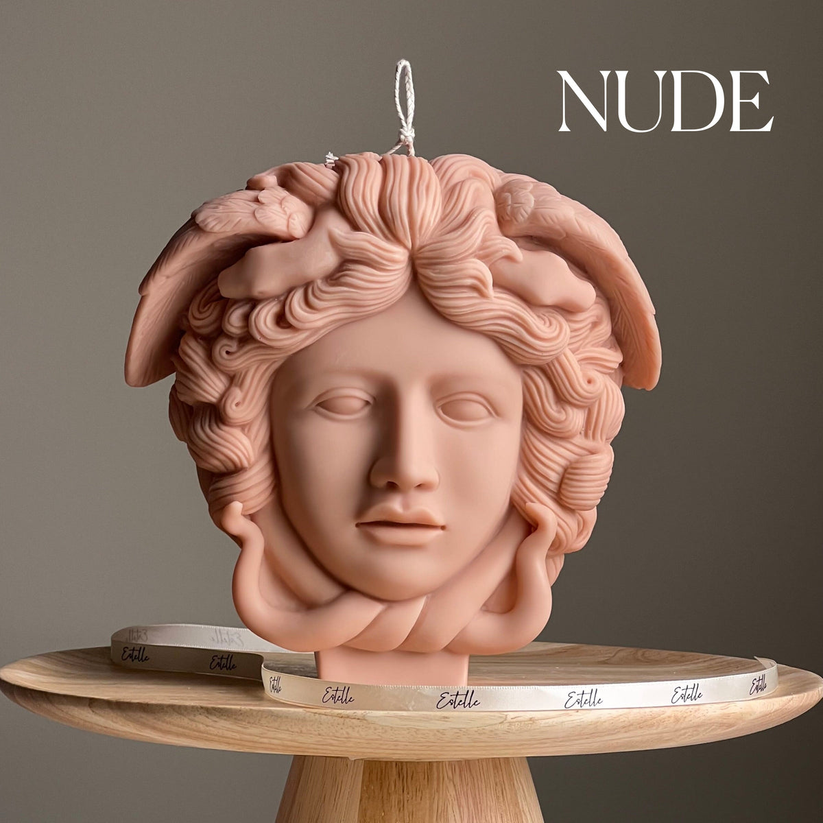Medusa Soy Wax Candle: Large Sculptural Woman Head Statue-3