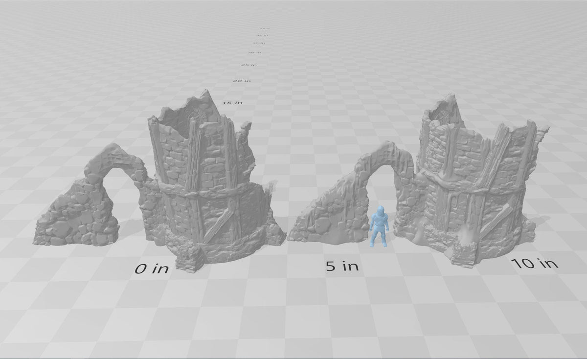 Wintry / Regular Ruins - DND & Wargaming Terrain - EC3D Wilds of Wintertide, Snow, Arctic, Cold, scatter scenery, Pathfinder 2E, Fantasy-3