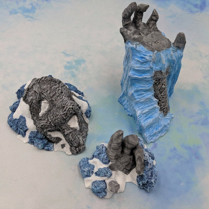 The Warden (buried statue) - DND Terrain - EC3D Wilds of Wintertide - Snow, Igloo, Arctic, Cold, scatter scenery, Pathfinder 2E, Fantasy,-1