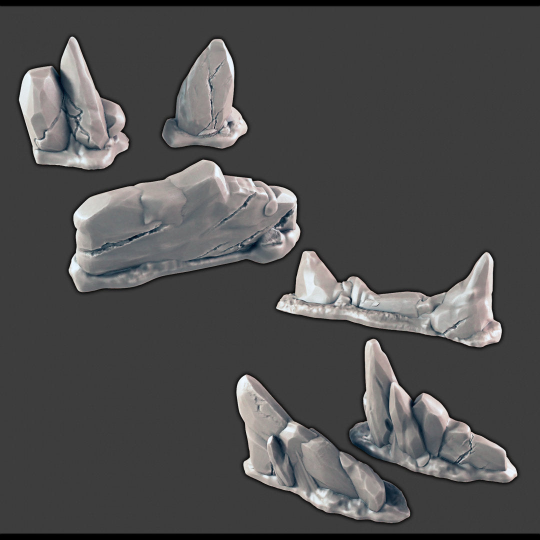 Icy Walls Set - DND Terrain - EC3D Wilds of Wintertide - Snow, Arctic, Cold, cover, terrain, scatter scenery, Pathfinder 2E, Fantasy-2