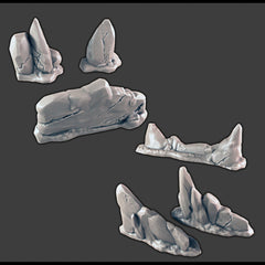 Icy Walls Set - DND Terrain - EC3D Wilds of Wintertide - Snow, Arctic, Cold, cover, terrain, scatter scenery, Pathfinder 2E, Fantasy-2