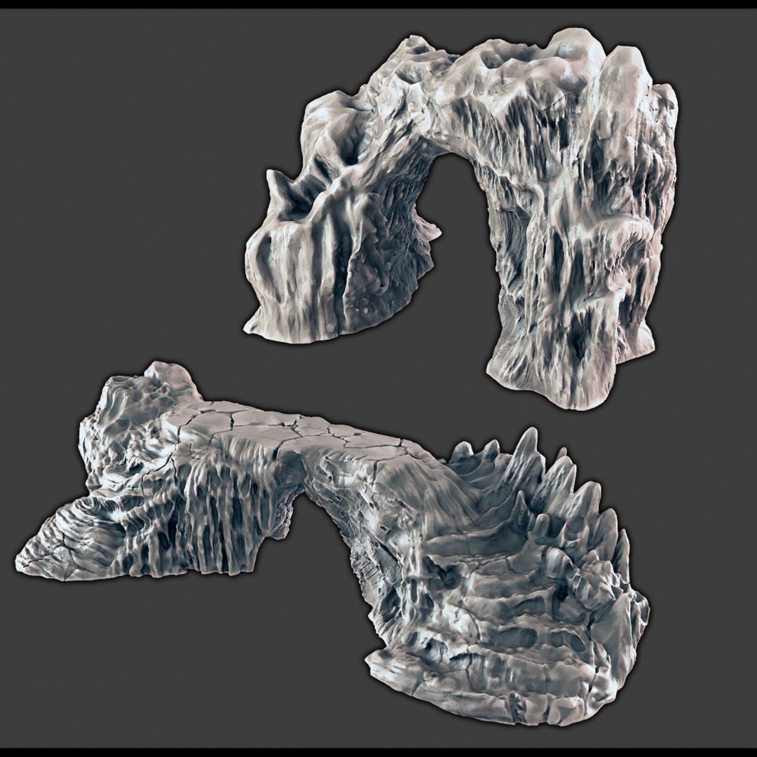 Wintry / Icy Bridge and Archway - DND & Wargaming Terrain - EC3D Wilds of Wintertide, Snow, Arctic, scatter scenery, Pathfinder 2E, Fantasy-2