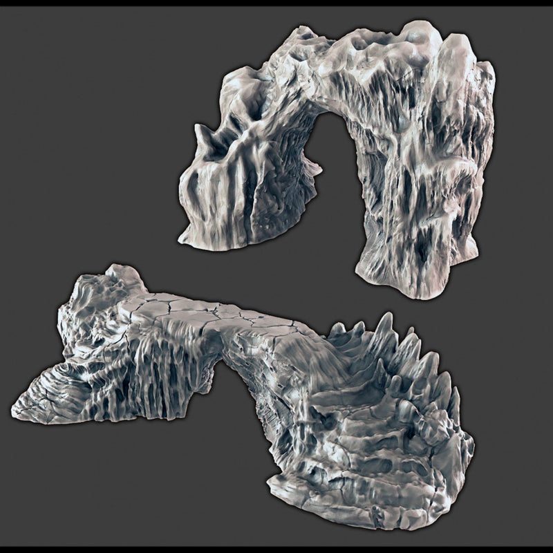 Wintry / Icy Bridge and Archway - DND & Wargaming Terrain - EC3D Wilds of Wintertide, Snow, Arctic, scatter scenery, Pathfinder 2E, Fantasy-2