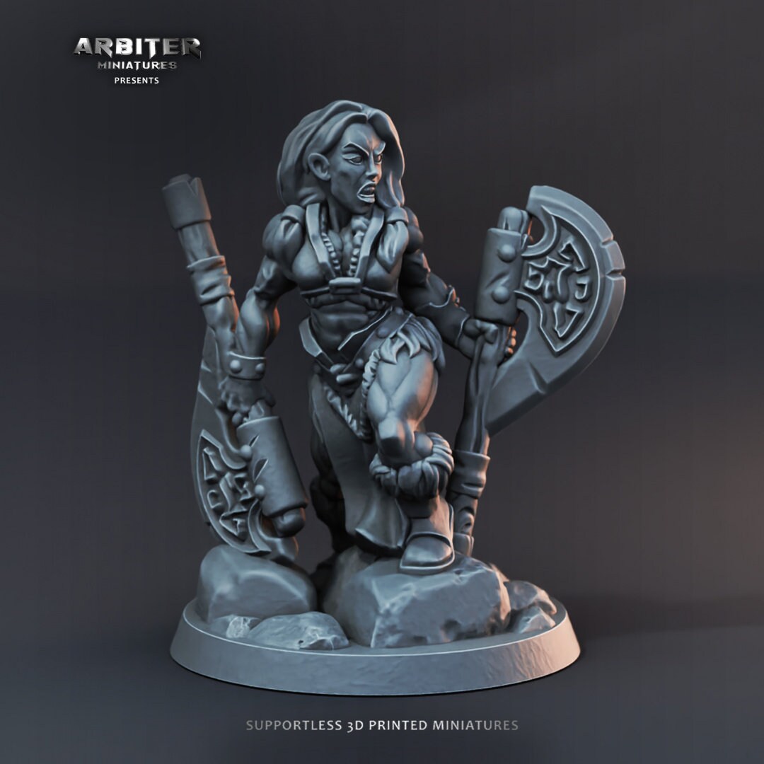 DnD Miniature Party Set 2 - 28mm Adventuring Group - Warlock | Rogue | Fighter Cleric/Paladin | Cleric | Barbarian | Pathfinder-4