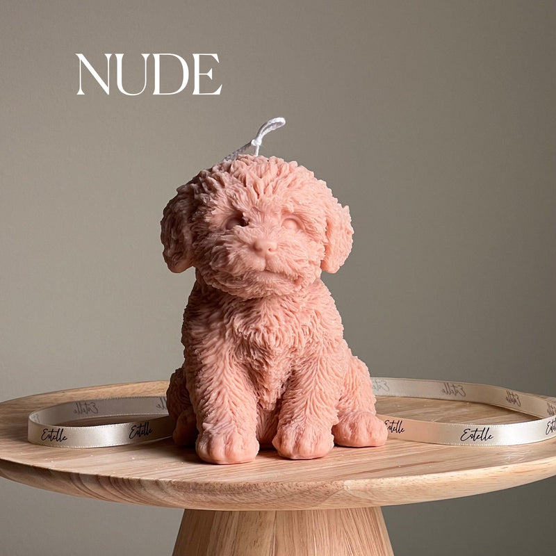 Handmade Puppy Soy Wax Candle: Sculptural Home Decor Gift-2