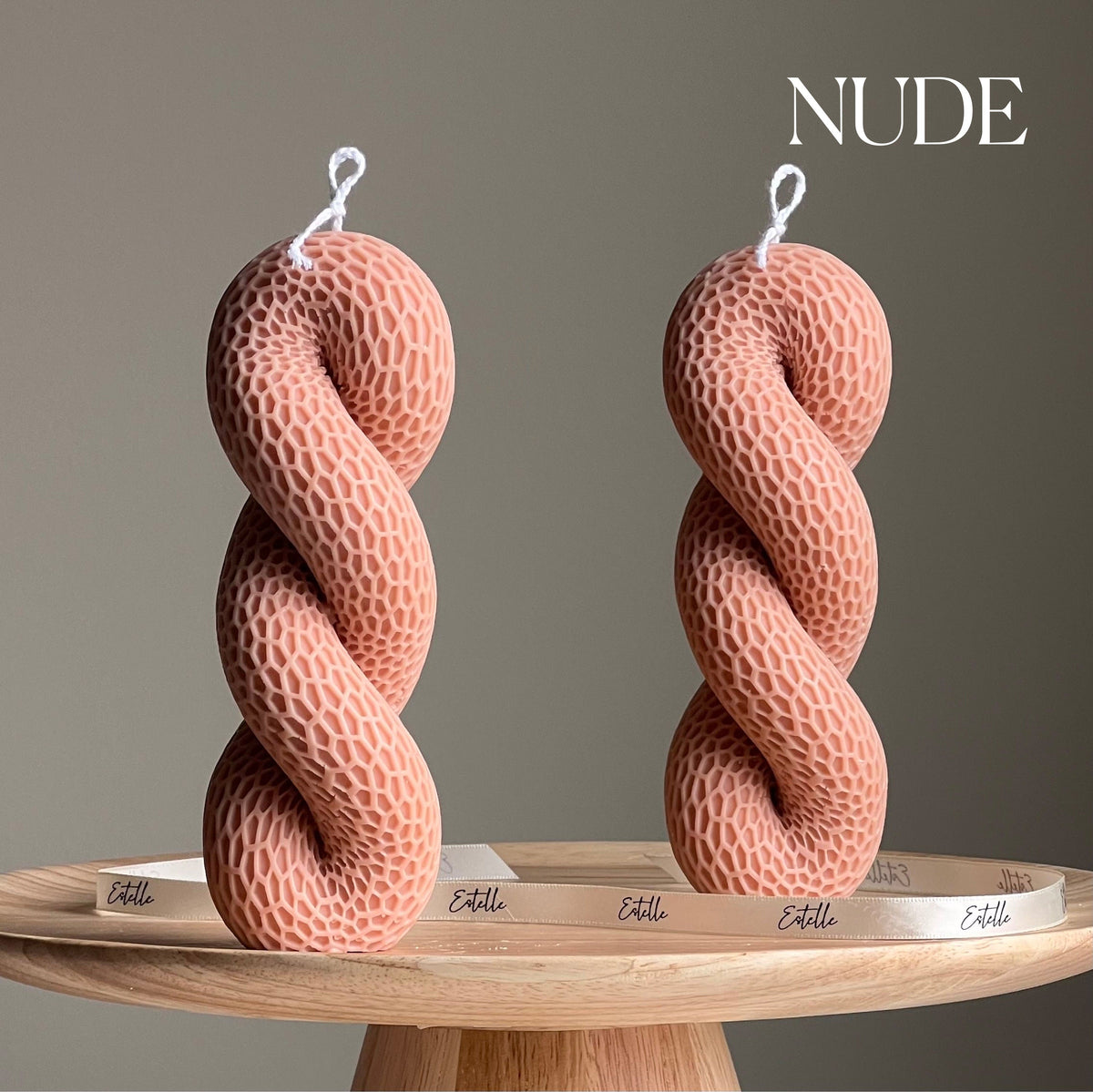 Snail Tail Soy Pillar Candle: Sculptural Home Decor-2