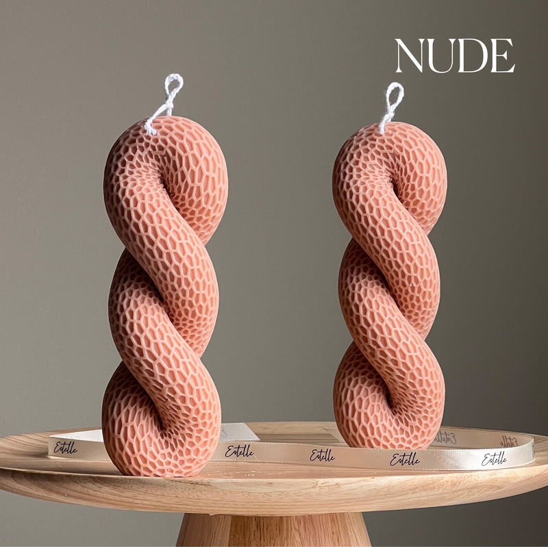 Snail Tail Soy Pillar Candle: Sculptural Home Decor-2