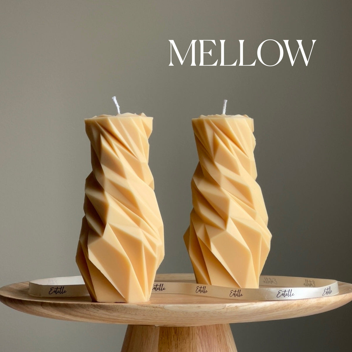Diamond Soy Pillar Candle: Sculptural Home Decor-4