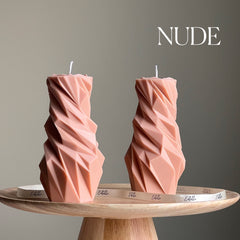 Diamond Soy Pillar Candle: Sculptural Home Decor-2