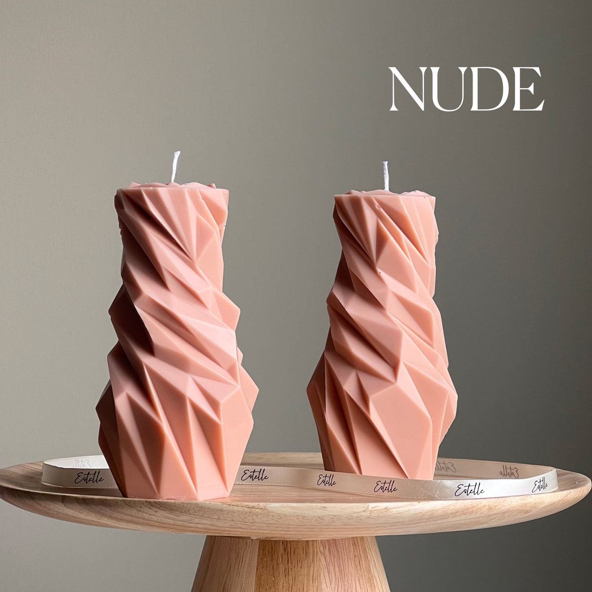 Diamond Soy Pillar Candle: Sculptural Home Decor-2