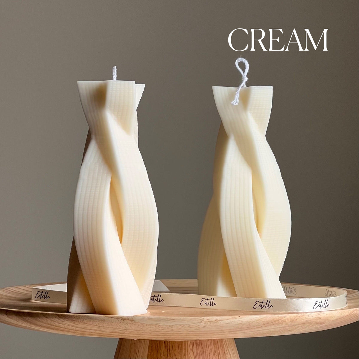 Twisted Rope Soy Pillar Candle: Sculptural Home Decor-3