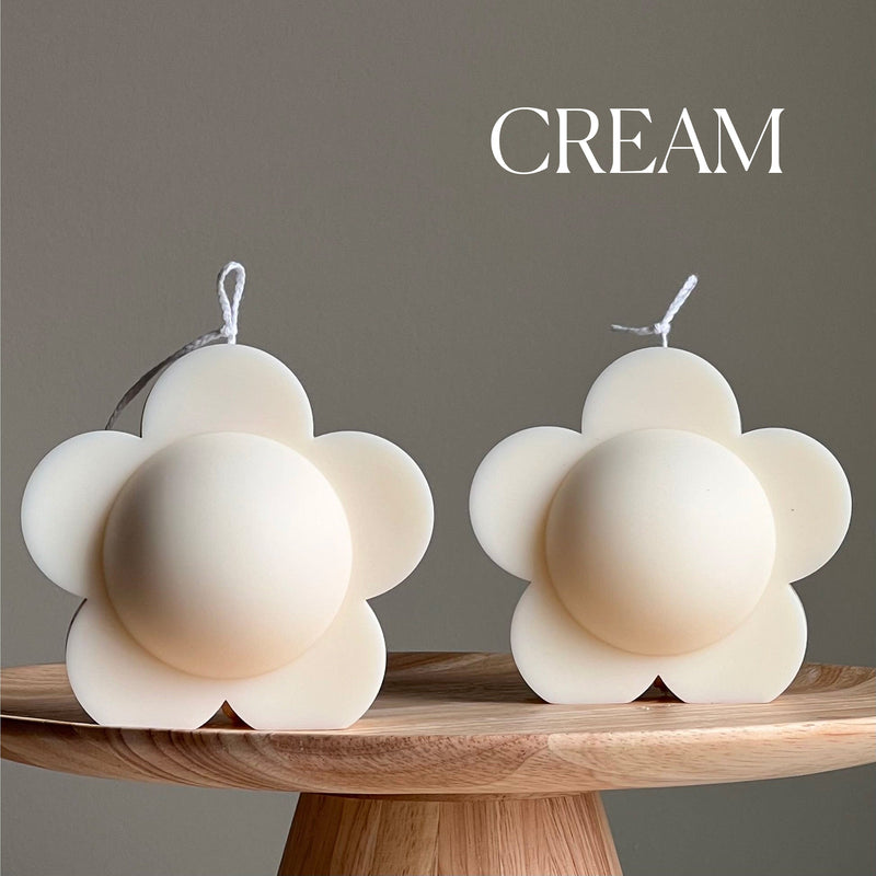 Daisy Flower Candle: Handmade Soy Wax Spring Decor-3