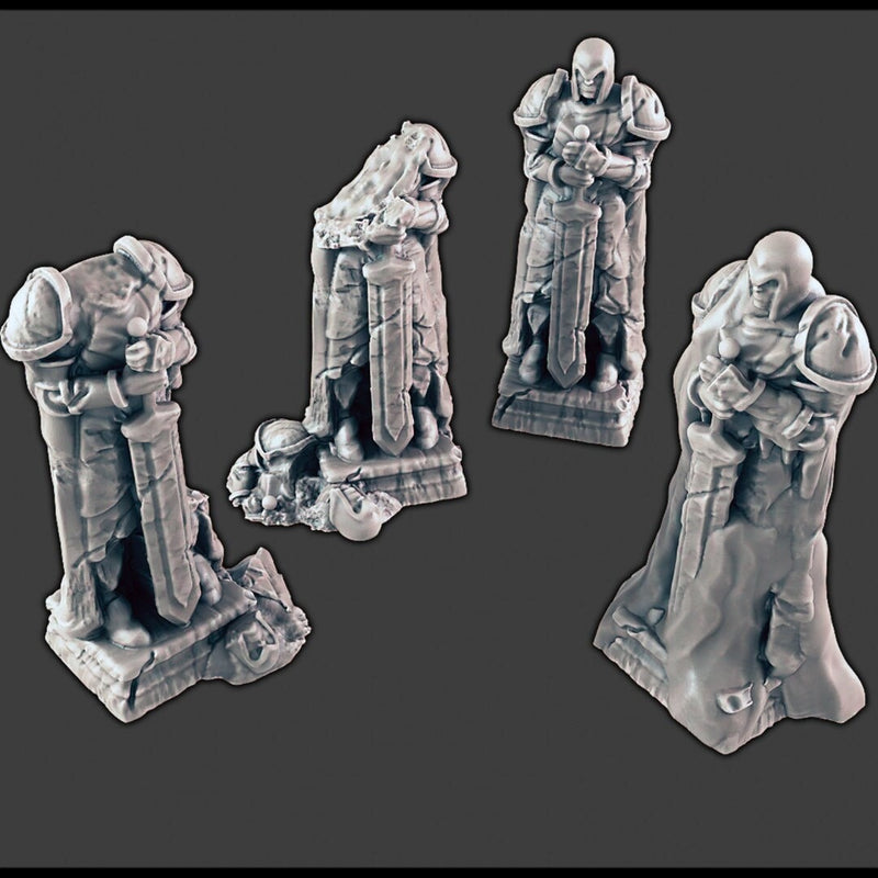 Ancient Statues / Ruins - DND & Wargaming Terrain - EC3D Wintertide, Snow, Arctic, scatter scenery, Pathfinder 2E, Medieval Fantasy-1