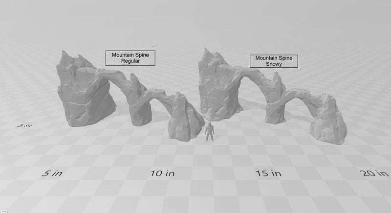 Rocky and Mountain Spines - DND & Wargaming Terrain - EC3D Wintertide, Snow, Arctic, scatter scenery, Pathfinder 2E, Fantasy Nature Rock-2