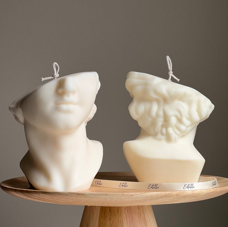 David's Face Soy Wax Candle: Greek Statue Bust Candle-1