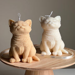 Handmade Soy Wax Cat Candle: Sculptural Animal Candle Gift-1