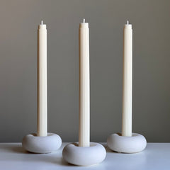 Donut Jesmonite Candlestick Holder: Minimalist Wedding Decor-1