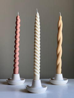 Round Jesmonite Candlestick Holder: Minimalist Table Decor-4
