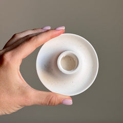 Round Jesmonite Candlestick Holder: Minimalist Table Decor-2