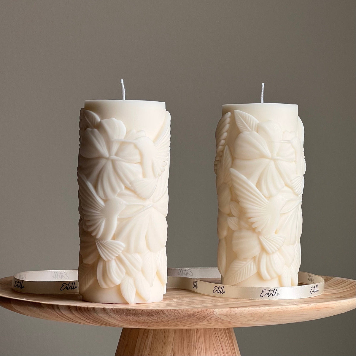 Colibri Soy Pillar Candle: Sculptural Home Decor-1