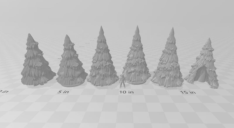 Pine Trees - DND & Wargaming Terrain - EC3D Wintertide, Snow, Arctic, scatter scenery, Pathfinder 2E, Fantasy Nature Rock, Outdoor-2
