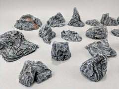 20 Rock Bundle - DND & Wargaming Terrain - EC3D Heroes Hoard, scatter scenery, Pathfinder 2E, Fantasy, Nature, Rocks, Outdoor, Mountain-2