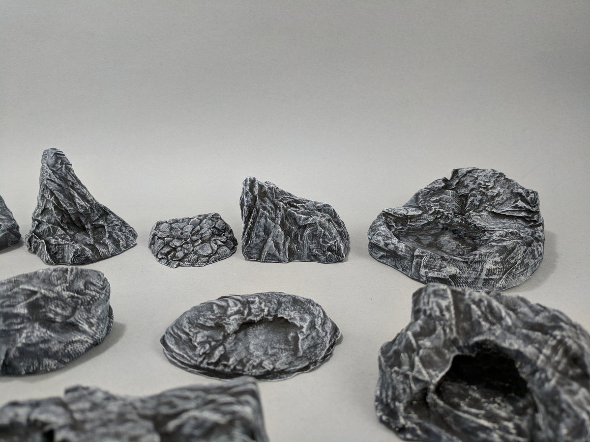 20 Rock Bundle - DND & Wargaming Terrain - EC3D Heroes Hoard, scatter scenery, Pathfinder 2E, Fantasy, Nature, Rocks, Outdoor, Mountain-4